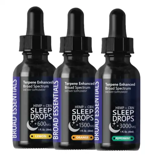 Bottle of Broad Spectrum Hemp + CBN Sleep Tinctures by Broad Essentials